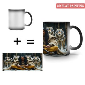 Mug en céramique premium 11oz noir givré, tasse à sublimation magique changeant de couleur à la chaleur - Product Image 4