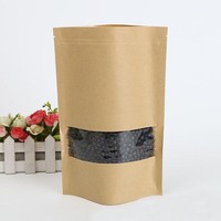 Pochettes d'emballage pour barrière de séchage et de scellement Sacs en papier kraft en mylar avec fenêtre transparente pour sacs en plastique imprimés sur mesure