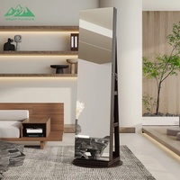 Miroir pivotant moderne avec armoire de rangement pour bijoux et éclairage LED pour ensemble de meubles de chambre