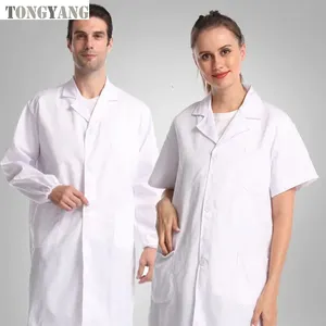 TONGYANG camice bianco a buon mercato per donne e studenti di chimica professionisti della salute infermiere maniche lunghe abito da lavoro medico