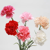 Fleurs d'œillet artificielles en latex à toucher réel, haute qualité, très demandées, pour la fête des Mères, les mariages, la décoration de table à la maison, vente en gros