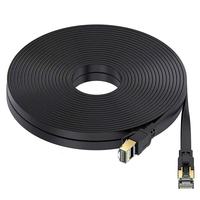 Harga Pabrik Kabel Patch Cord CAT 8 Flat Network Double Shielded SFTP Tembaga Murni RJ45 dengan Konektor Berlapis Emas untuk Jaringan