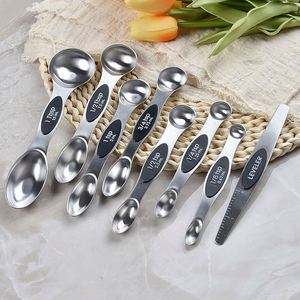 Hot Sale 8-Piece Magnetic Double-Ended <b>Measuring</b> <b>Spoon</b> Set 304 Stainless Steel Teaspoon Spatula for Baking Kitchen - Product Image 4