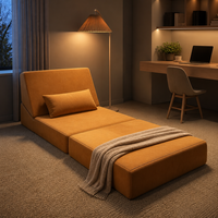 Canapé-lit convertible moderne de luxe carré en velours doux avec éponge 40D, pliable et compressible, pour salon et appartement - Grande Vente