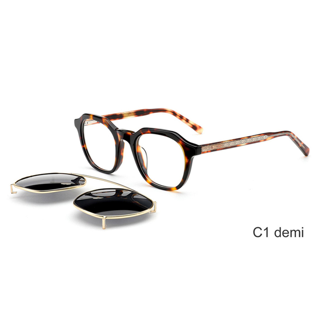 Fashion Round Vintage Polarized Sunglasses Cellulose Acetate Sunglasses TAC Sunglasses Women
