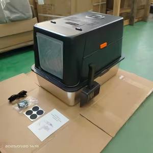 Geruchs kontrolle bedeckte Edelstahl-Katzen toilette Extra große geschlossene Metall-Katzen toilette mit hochseitigem Gehäuse und Schaufel - Product Image 6