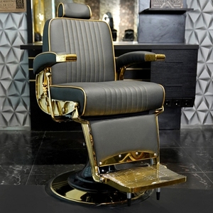 Sillón de Barbería Reclinable para Hombre, Portátil, Negro, Metálico, para Salón de Belleza - Product Image 5