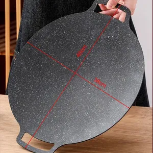 Sartén <span class=keywords><strong>para</strong></span> parrilla, plato de barbacoa antiadherente redondo coreano, <span class=keywords><strong>para</strong></span> viajes al aire libre, Camping, freír, sartén <span class=keywords><strong>para</strong></span> barbacoa, accesorios, suministros de cocina - Product Image 4