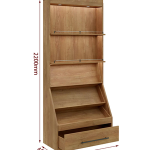 Estantería Góndola Industrial de Metal y Madera Highbright, Exhibidor Personalizado para <span class=keywords><strong>Tiendas</strong></span> Minoristas, para Alimentos Orgánicos - Product Image 1