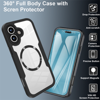 Protection d'écran transparente magnétique sans fil avec chargeur, protection intégrale à 360°, antichoc, coque de téléphone pour IP 11 12 13 14 15 16 17