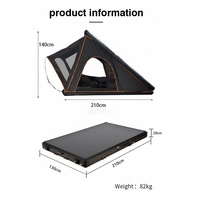 Tente de toit rigide en aluminium pour vacances à l'île, installation rapide, une chambre, pour les vacances à la plage, en toile, été
