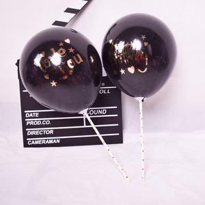 BABEZOOM Gâteau Déco <span class=keywords><strong>Anniversaire</strong></span> t'aime INS Ballon Personnalisé Imprimé Ballon Noir - Product Image 1