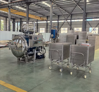 Stérilisateur horizontal à autoclave pour bocaux en verre avec panier à roulettes