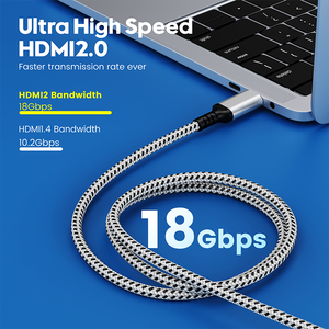 2024<span class=keywords><strong>สาย</strong></span> USB C เป็น <span class=keywords><strong>HDMI</strong></span> 4K 1m 1.8m 3M USB Type C TO <span class=keywords><strong>HDMI</strong></span> <span class=keywords><strong>ต</strong></span>ัวผู้3D จอแสดงผล HDR สำหรับสมาร์ทโฟนโน้<span class=keywords><strong>ต</strong></span><span class=keywords><strong>บุ๊ค</strong></span>ทีวี - Product Image 4