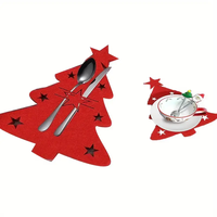 Napperons de Noël en feutre pour la maison, en forme d'étoile et d'arbre, pour la table, décorations de table