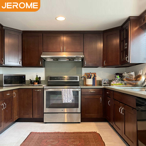 Vendita diretta della fabbrica personalizzare Design RTA mobilia armadio Set rustico ciliegio solido armadio da cucina in legno - Product Image 3