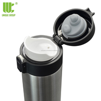 Bouteille d'eau de sport isolée sous vide en acier inoxydable de haute qualité de 480ml Conception de groupe unique Logo personnalisé Support de thermos en vrac