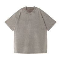 Haute qualité été américain rétro rue T-Shirt pour hommes tissé tissu délavé lavage coupe ample couleur unie vieux Style à faire
