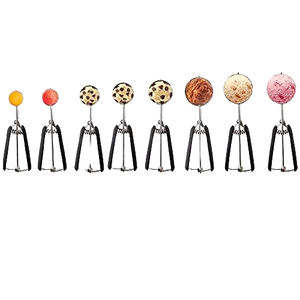 High Quality Stainless Steel Cookie Ice Cream Scoop <b>Set</b> Ball Maker Spoon Trigger Release Sustainable Kids Food Use Made <b>PC</b> - Product Image 2