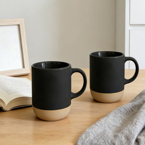 Taza de Café de Cerámica Minimalista, Taza de Porcelana de Gran Capacidad con Base de Corcho, Vajilla Glaseada para el Hogar, la Oficina y Viajes - Product Image 3