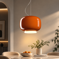 Lustre moderne en verre italien, design lanterne orange et blanc, lampe suspendue pour salle à manger, chambre à coucher, comptoir de bar