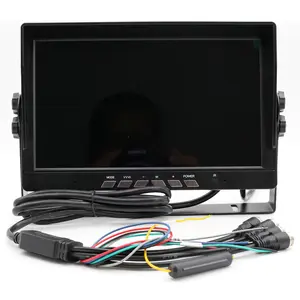 7 pouces AHD IPS 1024x800 4CH Split Quad Screen 4Pin aviation entrée vidéo moniteur de vue arrière pour voiture Max Support 1080P AHD caméra