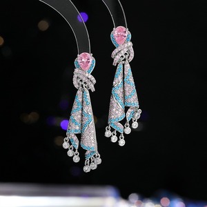 <span class=keywords><strong>Pendientes</strong></span> Largos de Lujo con Circonita Cúbica Azul Glamorosa para Mujer, Ideales para Bodas y Fiestas - Product Image 5