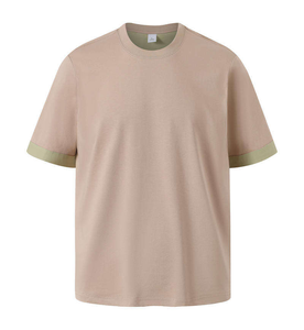 <span class=keywords><strong>T</strong></span>-shirt personnalisé en coton vierge 240 g/m² pour homme, col rond, design bicolore - Product Image 2