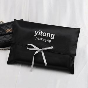 2700357 Sac d'emballage personnalisé de luxe en soie pour extensions de cheveux, pochette en satin pour perruques, sac à rabat pour cosmétiques, cadeaux, lingerie, pochette anti-poussière - Product Image 3