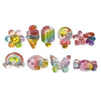 Accessoires en résine plastique pour slime, breloques papillon, vente en gros, DIY, fait main, colle époxy, boucle de chaussure à fond plat, couleur transparente pour cheveux