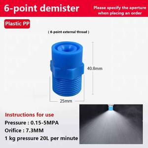 PP Plastic Ontwasemingssproeier Groothoek sproeier met massieve kegel Anti-verstoppingsspray voor ontzwaveling, stofverwijdering en bevochtiging - Product Image 5