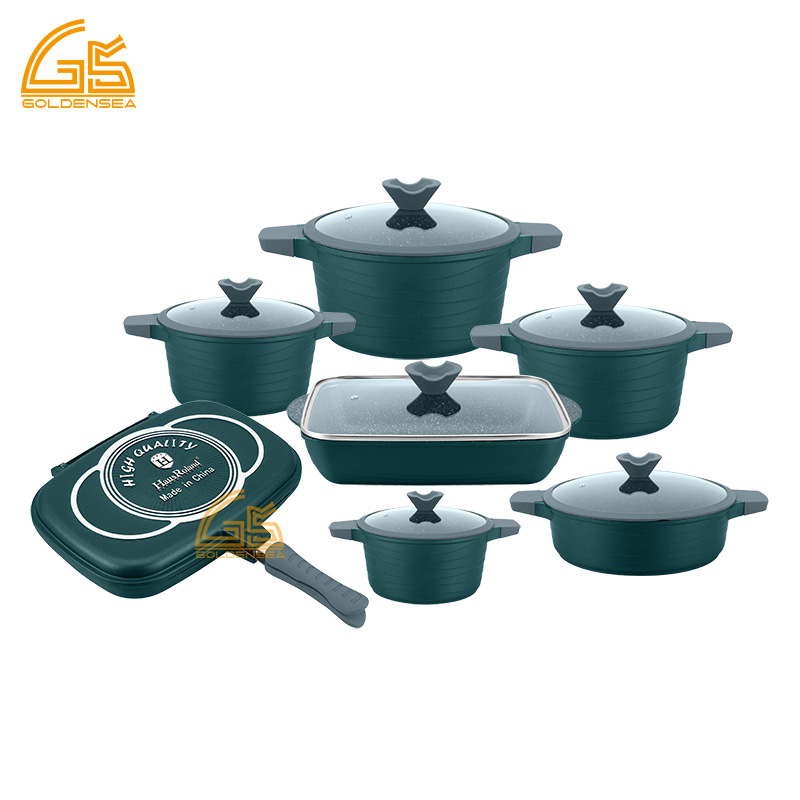 Ensemble de batterie de cuisine bleu coloré