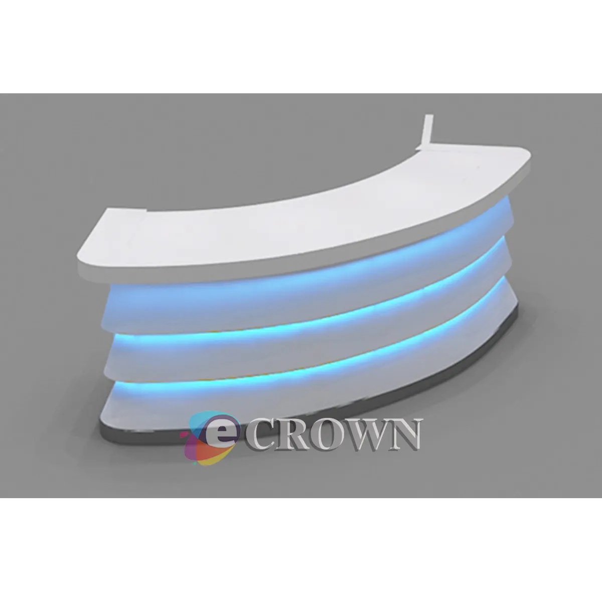 Cashier desk design For mall reception cabinet Curved Information desk showcase