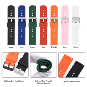 Bracelet de montre sport en silicone ultra-fin à dégagement rapide, 7 couleurs, accessoires pour montre intelligente, 16 18 20 22 mm - Product Image 4