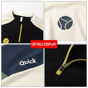 <span class=keywords><strong>เสื้อ</strong></span>ยืดคอกลมแบบซิปครึ่งตัวสำหรับผู้ชาย ผ้าโพลีเอสเตอร์ 100% ระบายอากาศ แห้งเร็ว น้ำหนัก 160GSM ลายปักตามสั่ง ขายส่ง - Product Image 5