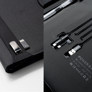 Portafolio con Cargador y Banco de Energía de 8000mAh, Directo de Fábrica, Carga Inalámbrica para Documentos, Teléfono y Tablet, Ideal para Negocios - Product Image 6