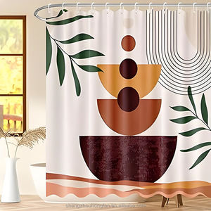 Rideau <span class=keywords><strong>de</strong></span> douche abstrait du milieu du siècle Boho rétro Tropical Palm Sun arc minimaliste salle <span class=keywords><strong>de</strong></span> <span class=keywords><strong>bain</strong></span> moderne géométrique accessoires <span class=keywords><strong>de</strong></span> <span class=keywords><strong>bain</strong></span> - Product Image 3