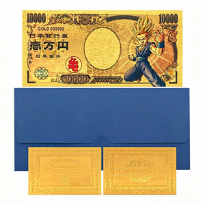 Carte de collection Anime japonais Dragon Z en feuille d'or, billet de 10 000 Yens, 7 designs, cadeau <span class=keywords><strong>manga</strong></span> - Product Image 3