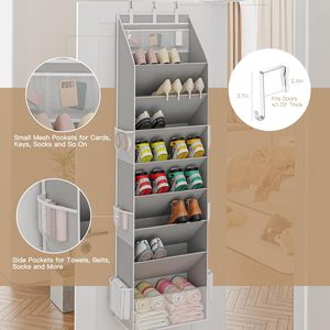 Over The Door Shoe Organizer 8 Compartments Hanging Closet Storage Foldable For Shoes And Cleaning Supplies - Product Image 5