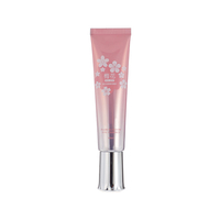 Sérum pour les yeux rose nacré dégradé en tube avec applicateur à pointe de massage en métal argenté 40 ml