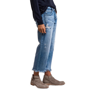 Nuevos Jeans Joker Rectos con Lavado Claro y Agujeros, Estilo Urbano para Mujer, Tendencia Transfronteriza en Europa y EE. UU., Sin Elástico - Product Image 3
