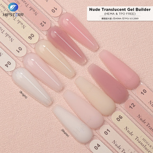 Nude Nude Translucent Gel <b>Builder</b> HEMA & TPO Free Colored Pink Nail Extension Gel Low Heat <b>Builder</b> Nail Construction Gel Custom - Product Image 1
