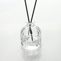 Vente en gros de vase en verre transparent de luxe récipient rond pour arôme de parfum d'intérieur bouteille pour diffuseur d'aromathérapie