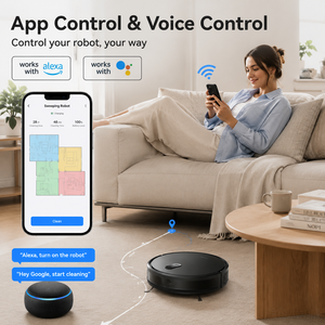 Robot Aspirador con Navegación Giroscópica GS1-D, Control por Aplicación WiFi Tuya, para Pisos Duros y Pelo de Mascotas, al Mejor Precio - Product Image 4