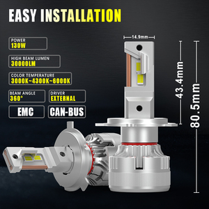 G-VIEW tùy chỉnh thiết kế g18w <span class=keywords><strong>H4</strong></span> 130W 30000lm cao thấp chùm đèn pha LED Bóng đèn siêu sáng chuyển đổi Kit cho xe ô tô IP68 - Product Image 2