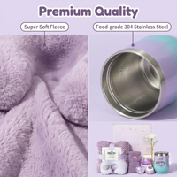Coffret Cadeau Lunaire Purple pour Femmes, Cadeau de Soins Personnels Relaxants, Coffret Cadeau Spa avec Couverture Douillette, Cadeau Unique pour Noël, Fête des Mères, pour Elle
