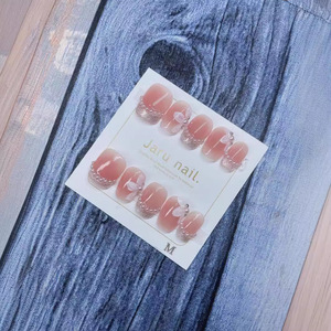<span class=keywords><strong>Uñas</strong></span> Postizas Cuadradas de 164 Piezas, con Diseño de <span class=keywords><strong>Flores</strong></span> Pintadas a Mano en Tono Rosa Suave, Estilo Ojo de Gato Francés y Decoración de Perlas - Product Image 3