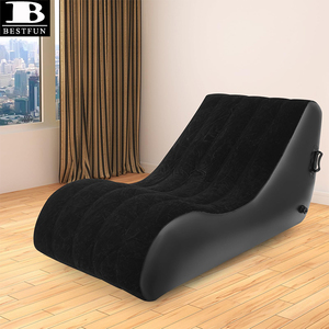 Canapé-lit gonflable noir <span class=keywords><strong>en</strong></span> forme de S, floqué, pliable, pour adulte, intérieur, balcon, <span class=keywords><strong>camping</strong></span>, plage - Product Image 6