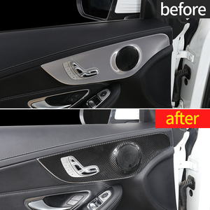 Garniture de porte en fibre de carbone pour Mercedes W205 AMG Coupé AMG C205 2 portes C260 C300 C200 accessoires Mercedes Classe C W205 intérieur - Product Image 4
