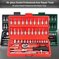 Ensemble d'outils manuels en fer de 46 pièces, durable et très vendu, pour la maintenance automobile, les travaux de précision et l'usage domestique